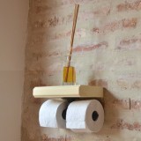 DUPLA WC-PAPÍR TARTÓ FEKETE POLCCAL