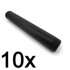 10DB MENETES VÉGŰ CSŐ 15 CM 3/4 COL FEKETE D:25MM CSÖVEK POLCHOZ